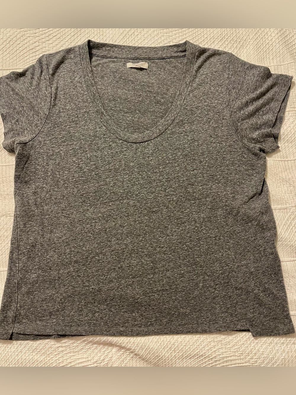 Madewell Heather Gray Scoop Short Sleeve Boxy Tee